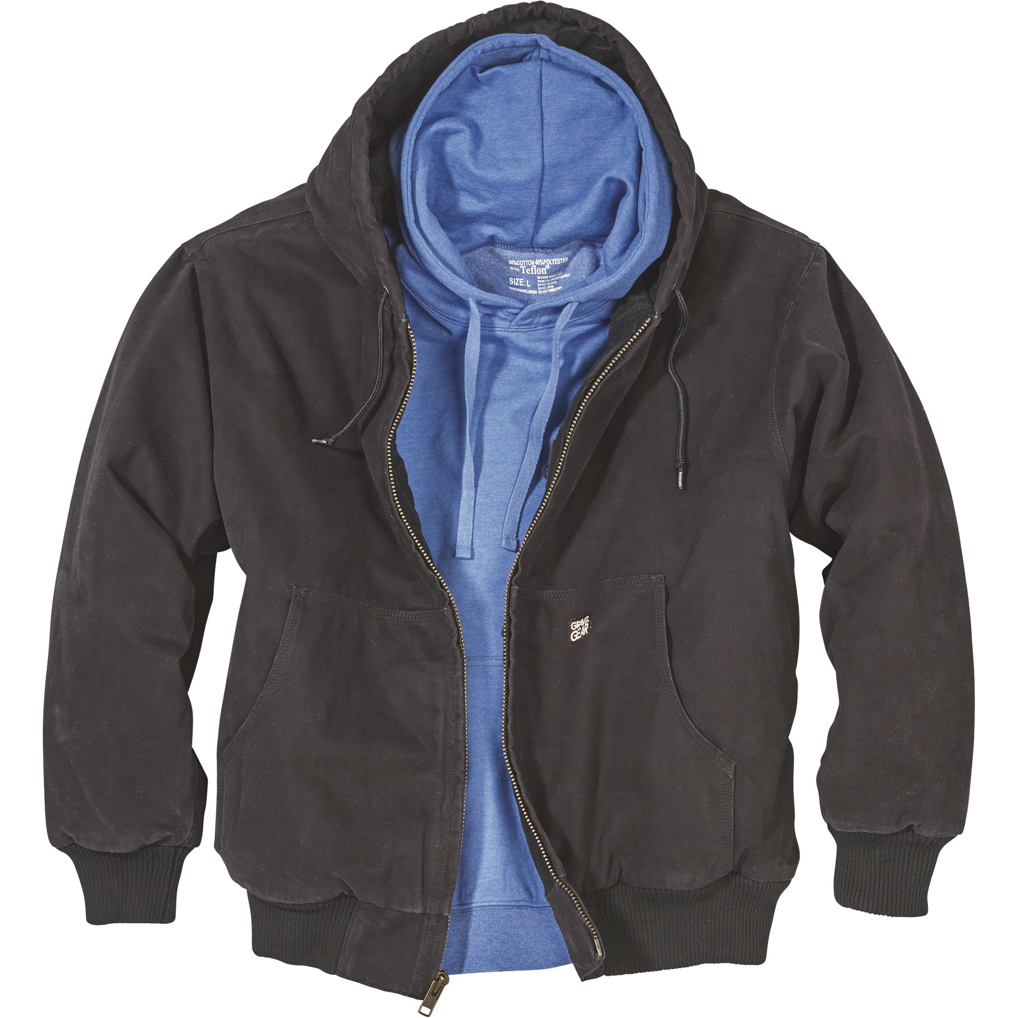 Gravel Gear Men's Hooded Tundra Jacket, Black, Medium